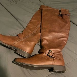 Tall brown dress boots